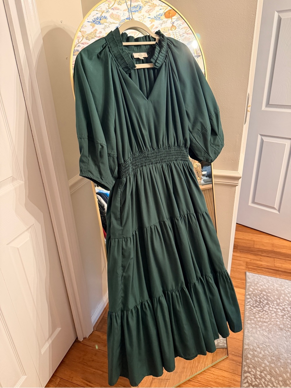 Entro Ladies Green Smocked Waist Dress